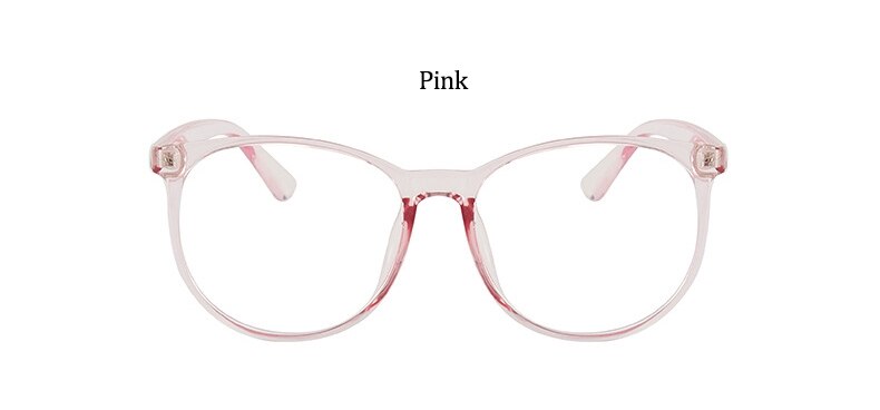 Montura de gafas ópticas transparentes para mujer, lentes ópticas transparentes con montura redonda Estilo Vintage, antiluz azul,: Pink