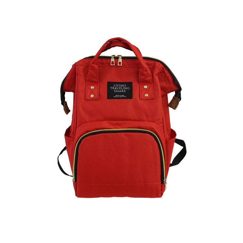 Luiertas Moeder En Baby Luiertas Stijl Mode Grote Capaciteit Multifunctionele Hand Rugzak: Red