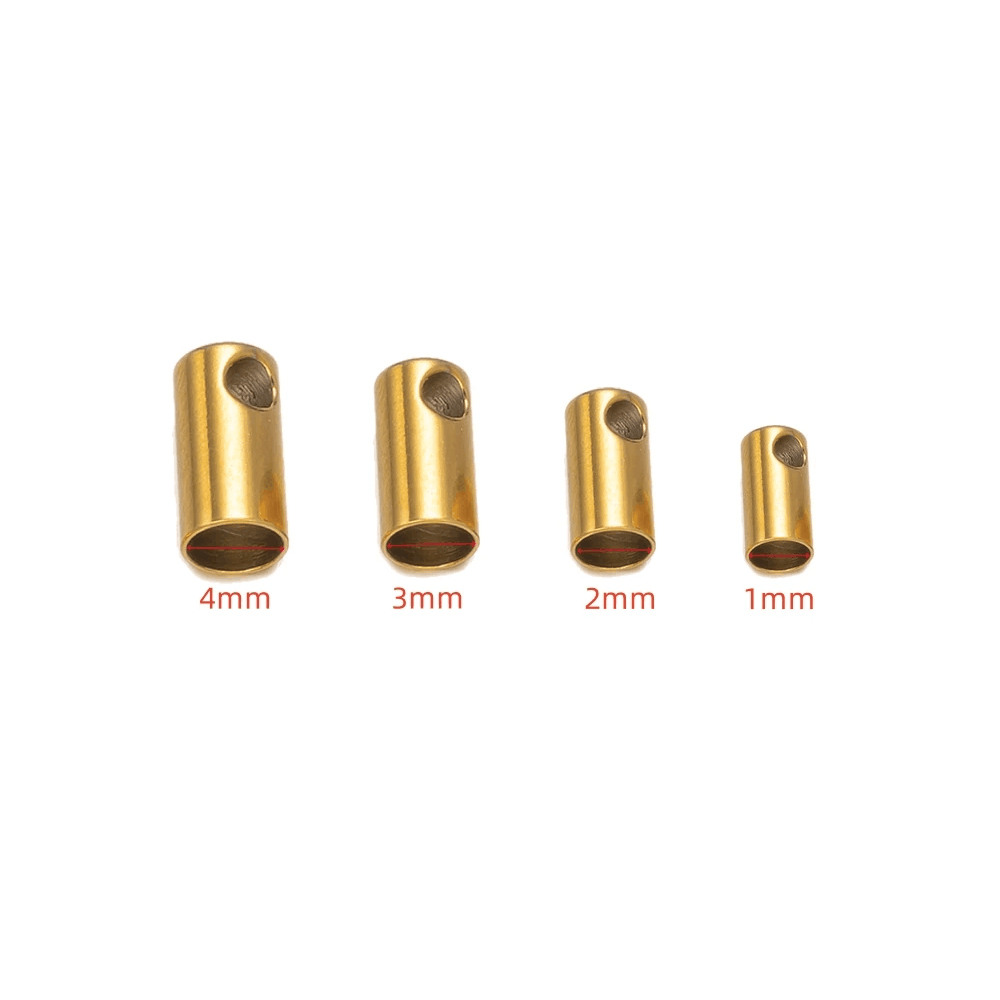 10 Uds. De cierres de acero inoxidable de 1/2/3/4mm, ganchos, cables, tapas de extremo, conectores para cuerda de cuero DIY, accesorios para hacer joyas y pulseras