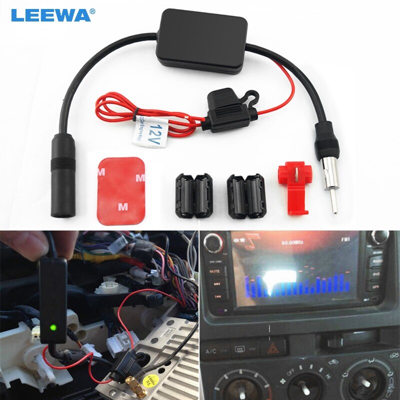 LEEWA Universele Auto FM-AM Radio Antenne Antenne Signaal Versterker Booster # CA4598