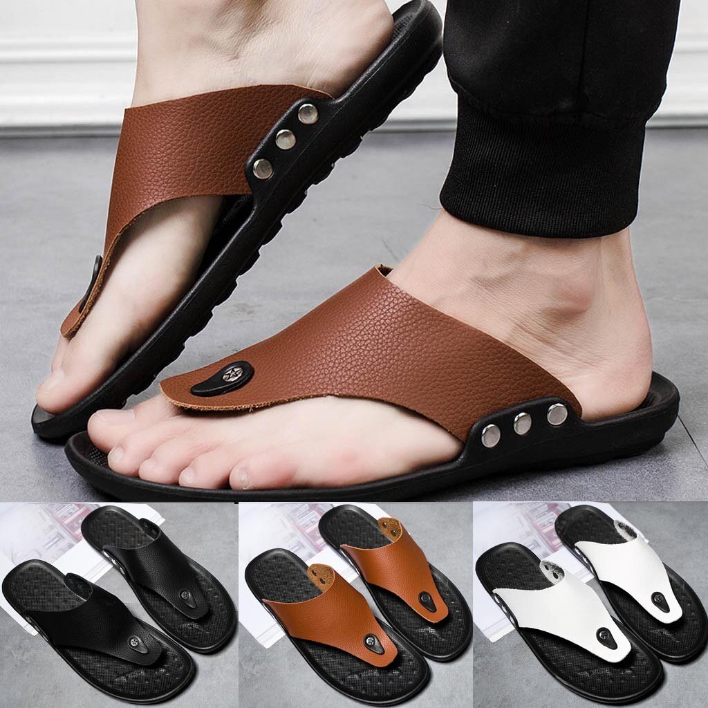 Sandalen Mannen Zomer Rome Flip Flop Casual Thuis Strand Wandelen Slipper Comfortabele T-Strap Open Teen Slipper #1225
