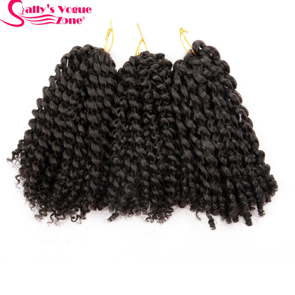 3pcs/set 8Inch Sallyhair Synthetic Marley Braids Crochet Braid Hair Ombre Black Dark Brown Jumbo Braiding Hair Extensions: #4 / 1Pcs/Lot