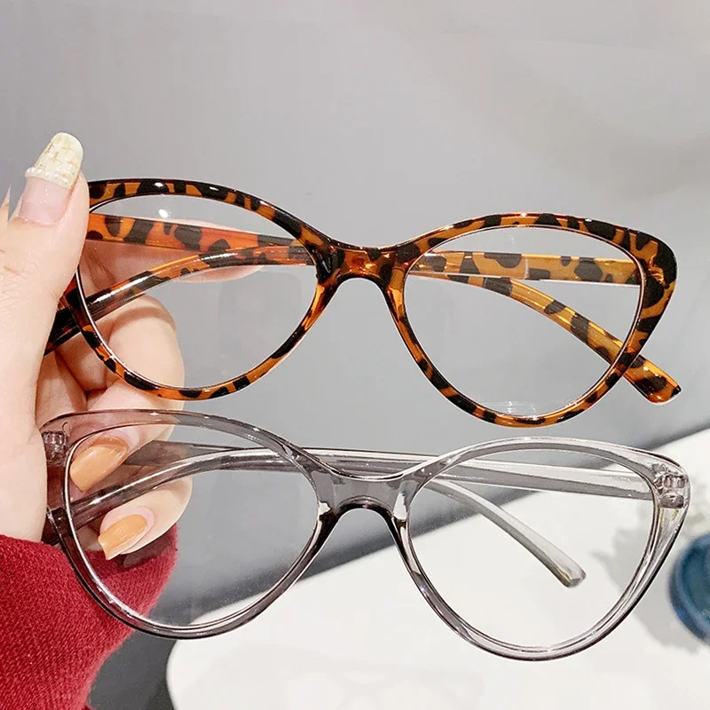 Trend Myopia Glasses for Women Men Retro Square Cat Eye Frame Minus Eyeglasses Prescription Eyewear Diopter 0 TO -4.0