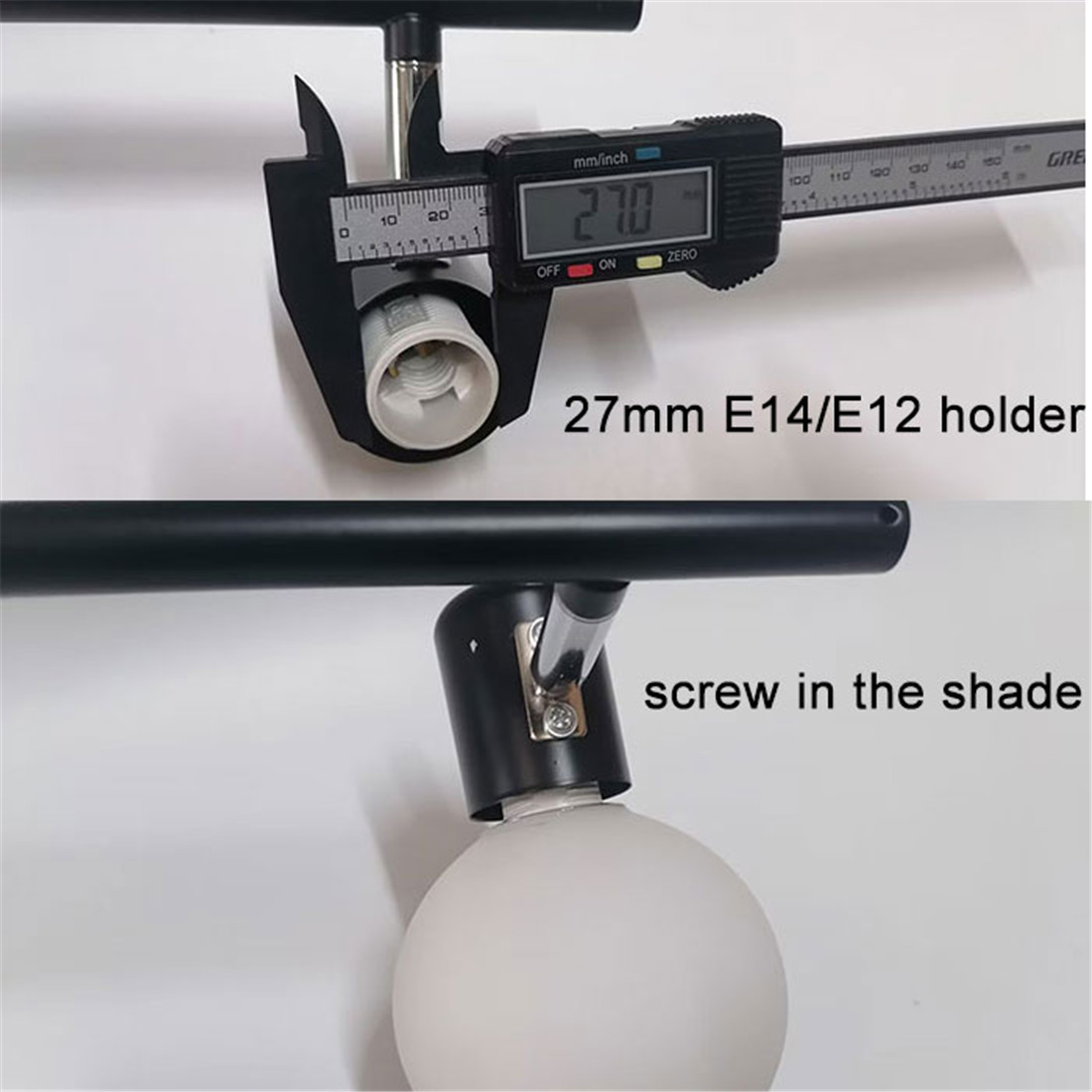 40mm 27mm Threaded Hole E27 E14 Globe Glass Lamp Shade Matte White Dome Cover Replacement for Thread Socket