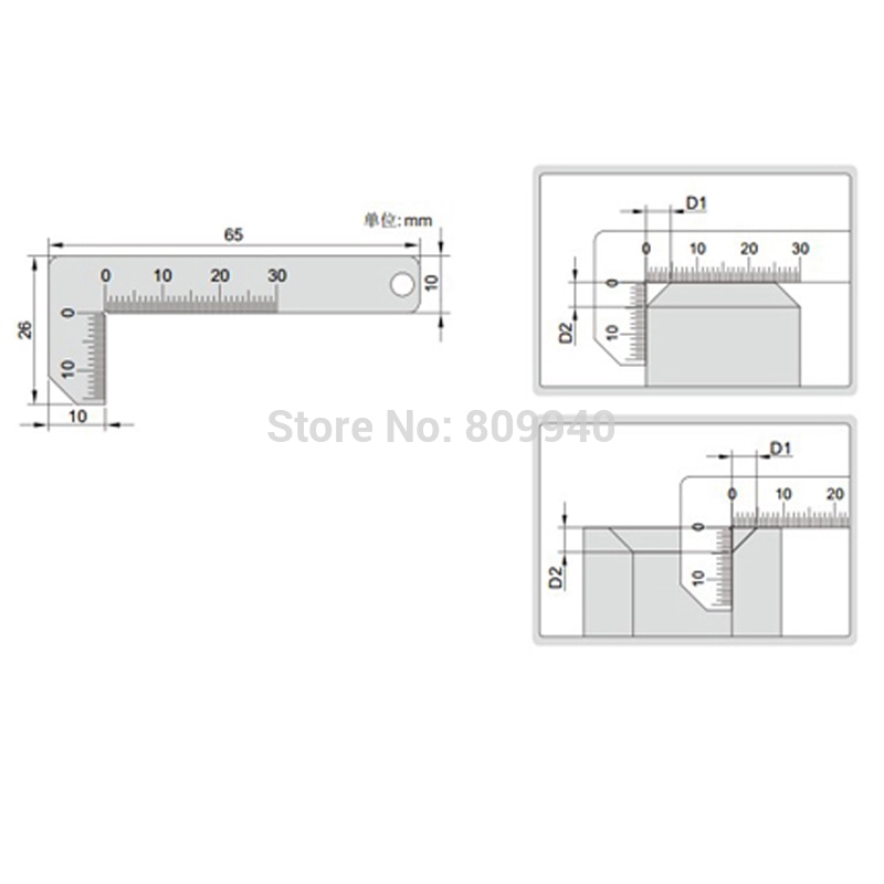 0-15mm Stainless Steel Chamfer Gauge Ruler 90 Degree Ruler Right Angle Esquadro 0.5mm Accuracy Pocket Welding Tool