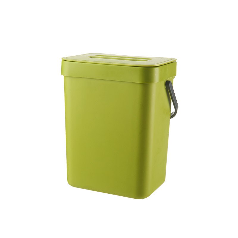 5L Wandmontage Vuilnisbak Met Deksel Keuken Afval Bin Kabinet Deur Opknoping Vuilnisbak Multifunctionele Thuis Vuilnisbak Met Deksel: Green