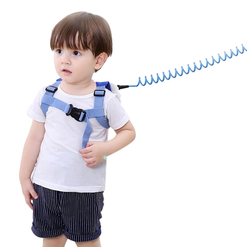 Baby Anti-Verloren Met Rugzak Pu Staal Elastische Kinderen Trekkabel Kind Anti-Verloren Riem Kindje Touw Kinderen peuter Met Een: Blue