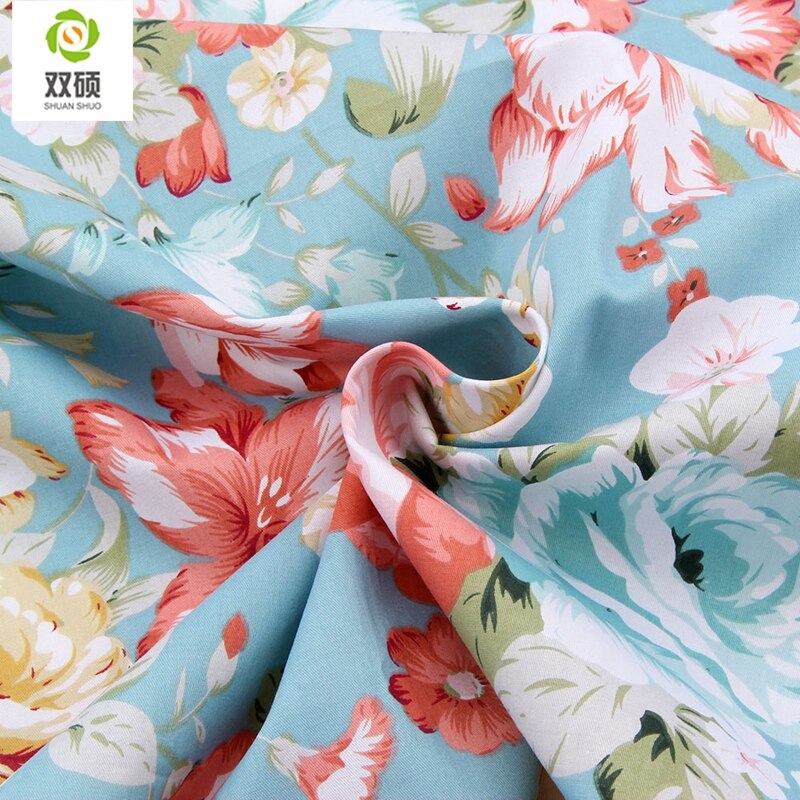 Shuanshuo-tissu fleur de styliste Tilda | Patchwork de coton pour la couture en lot, vêtements de poupée, bricolage, 40x50CM, lots de 6 pièces