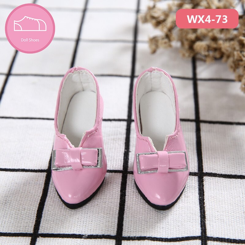 Buty dla lalki BJD 1 para 6cm PU skórzane buty moda Mini zabawka Shoes1/4 lalki dla Chateau Fairyland Luts Doll 2 kolorowe akcesoria: Różowy
