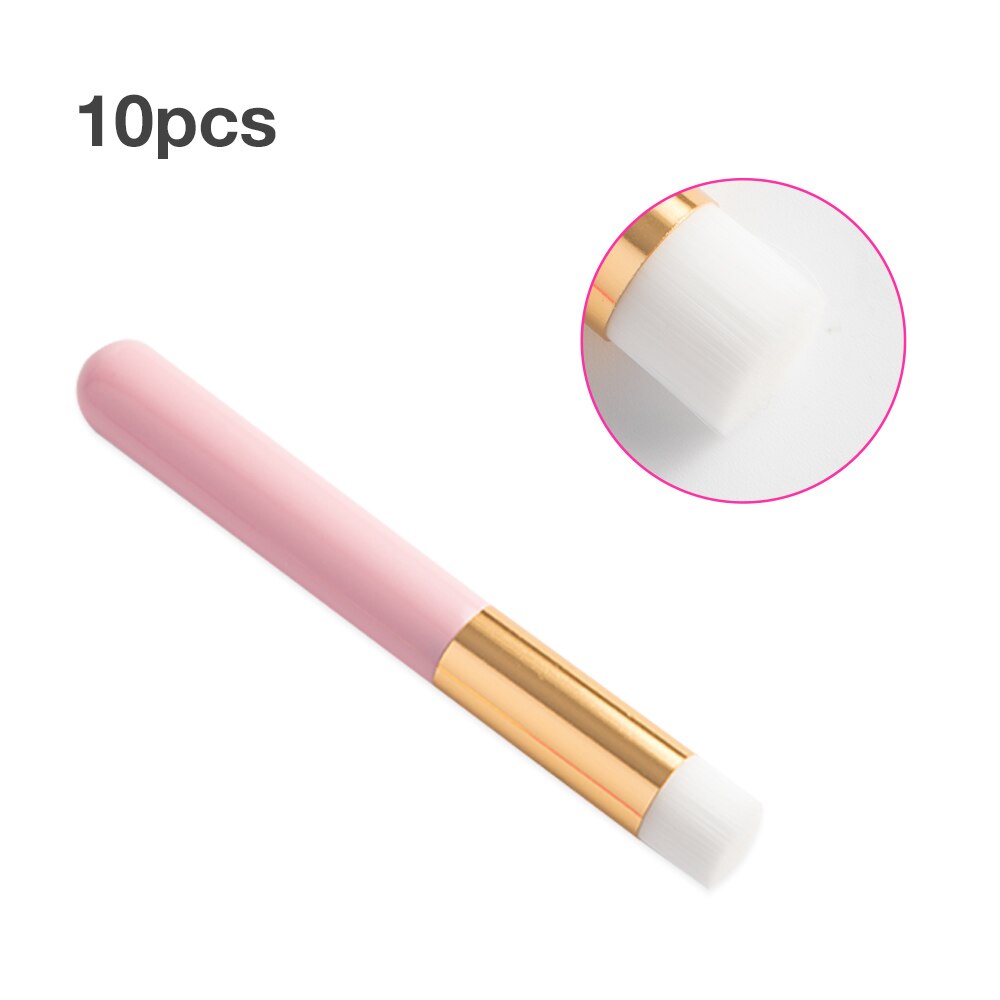 Cepillo de limpieza de pestañas, cepillo limpiador de extensiones de pestañas, brocha para la nariz, limpiador de champú, cepillos de maquillaje cosméticos, 3/10 Uds: 10pcs pink