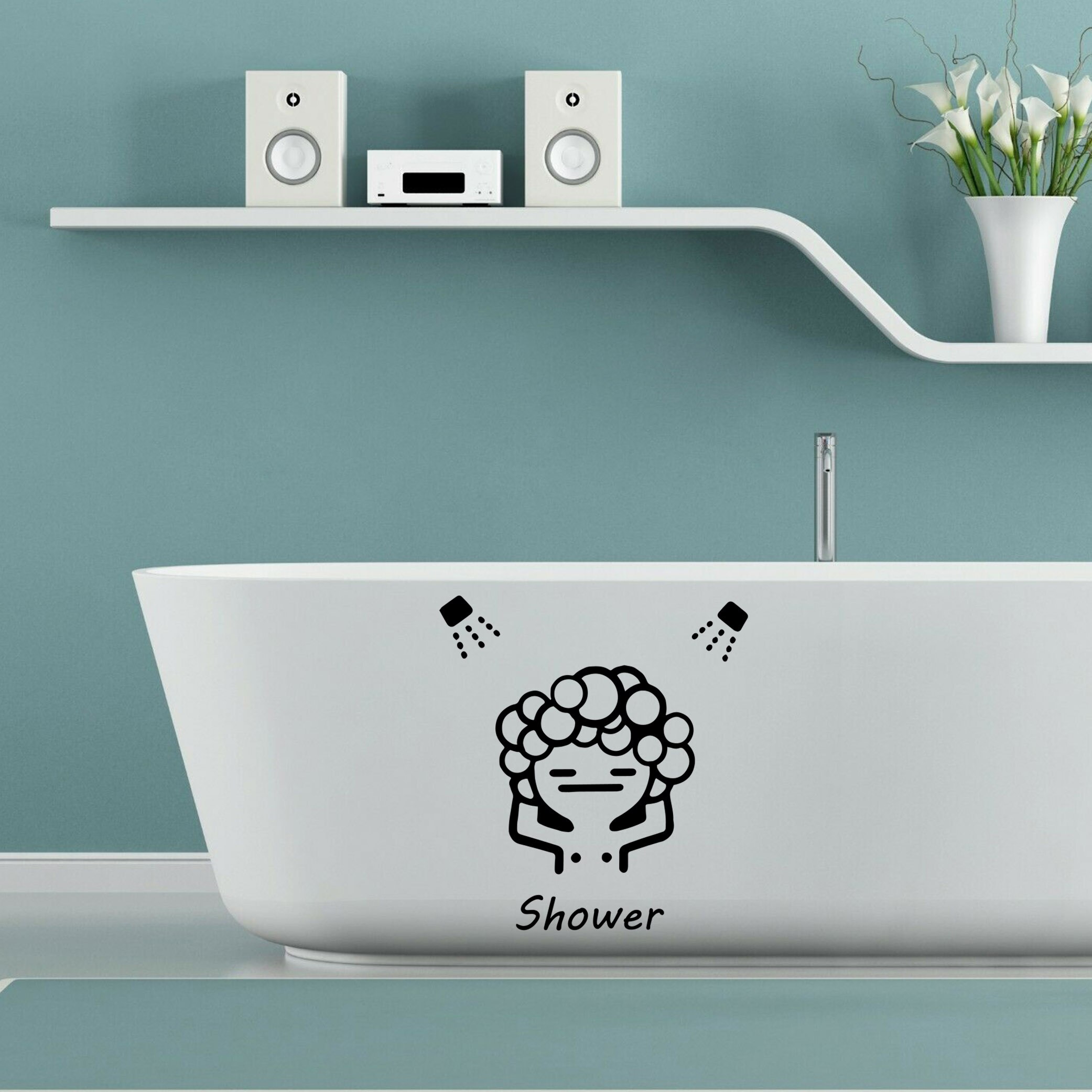 Modern Toilet Home Decor Wall Stickers For Toliet Rooms Shower Room Diy Home Decoration Wall Art Decal Decoration Sticker