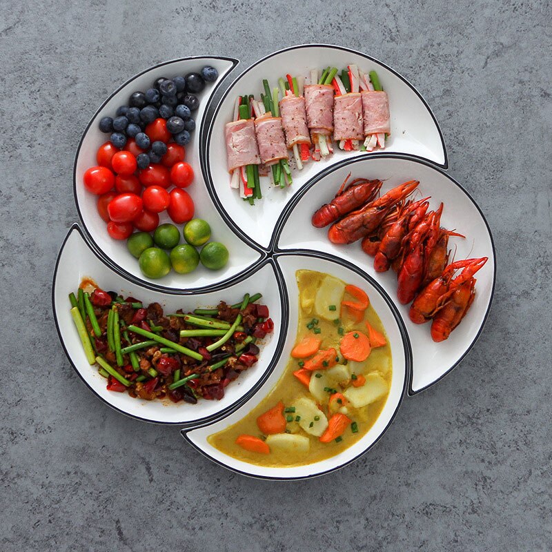 Ceramic Cutlery Dinner Moon Plate Set Tableware Food And Fruit Sara Dishes Kitchen Accessories Porcelain Tray