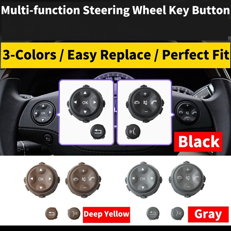 Car Multifunction Steering Wheel Button For Mercedes-Benz W221 S-Class S280 S300 S350 S400 Black