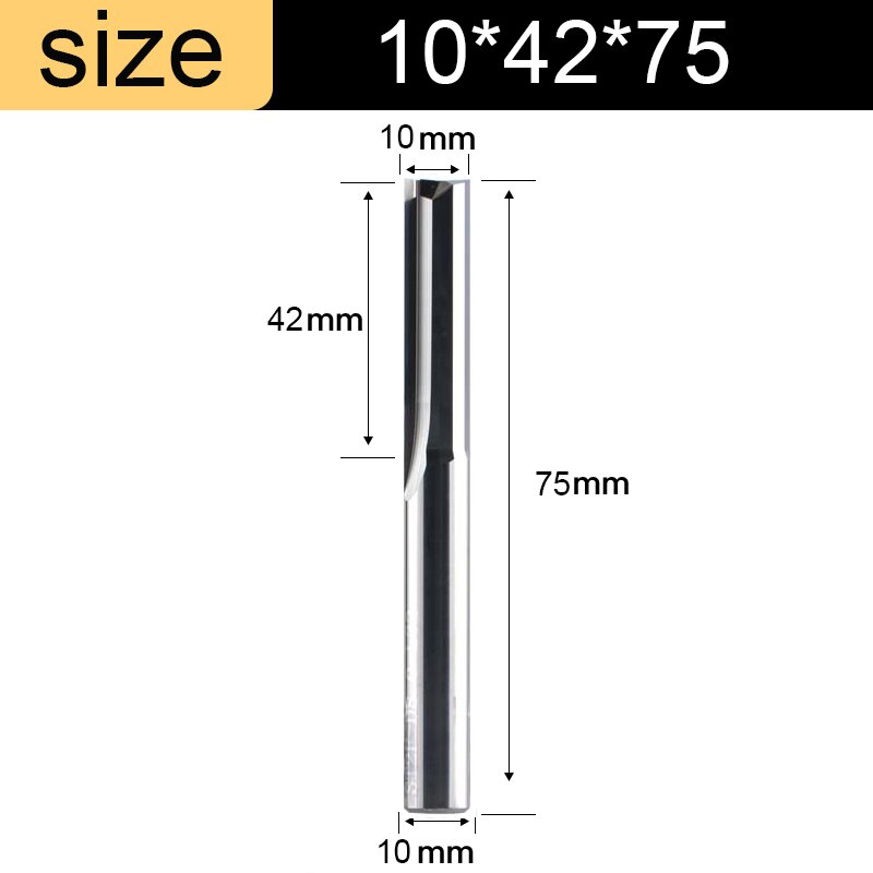 Vsharp carbure de tungstène 3.175 4 6 8 10mm tige 2 cannelures fraise en bout droit CNC fraise bois dur MDF gravure routeur peu