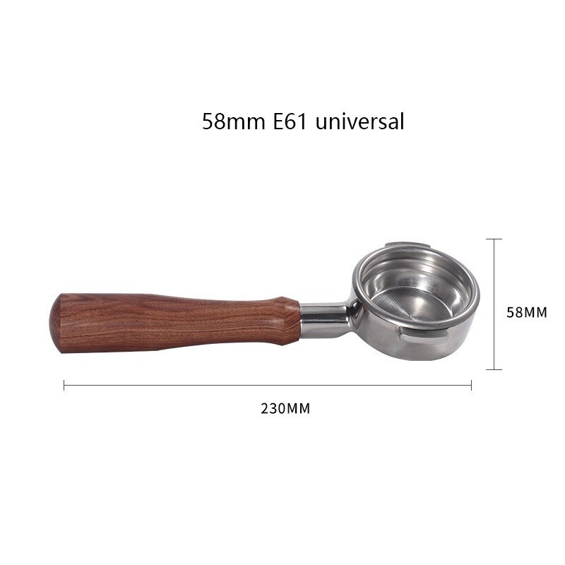 EXPOBAR – Machine à café E61, en bois massif, poignée sans fond, 58MM, universelle, en acajou
