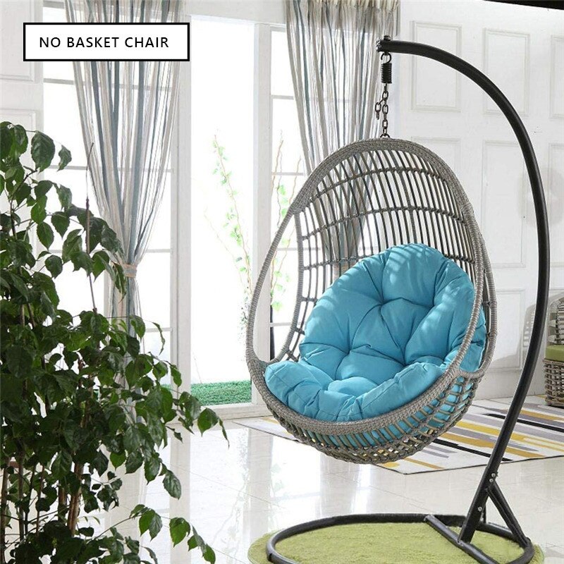 Gungstol sittdyna gunga hängande dämpning trädgård balkong hängande uteplats korg ryggdynor 80 x 120cm cojines (ingen hängmatta): Himmelsblå