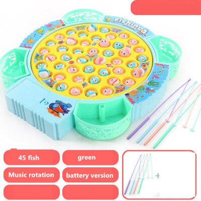 Kids Fishing Toys Electric Rotating Fishing Play Game Musical Fish Plate Set Magnetic Outdoor Sports Toys for Children: 10