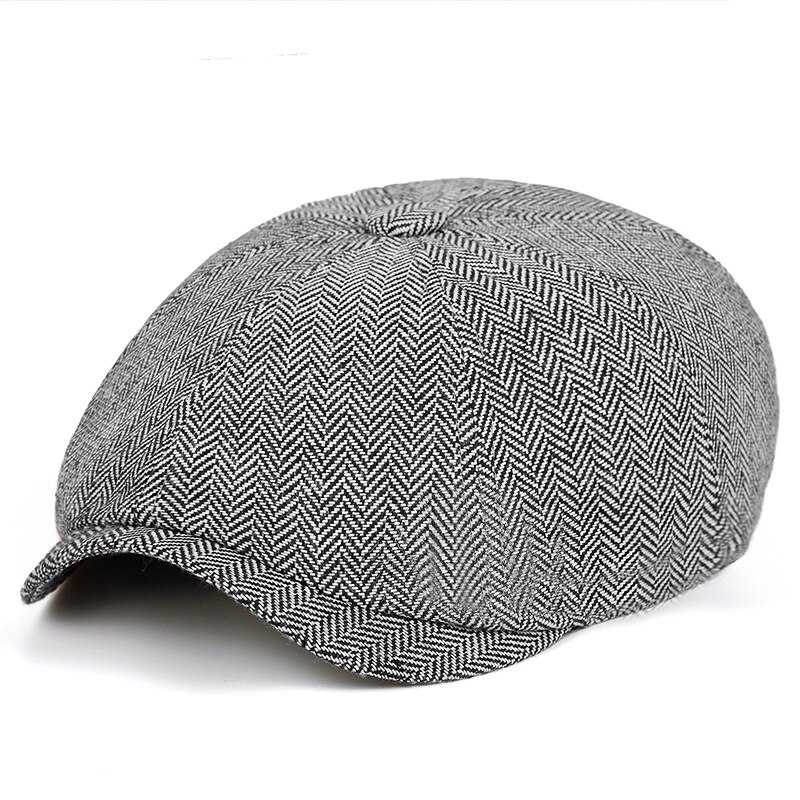 Men Beret Vintage Herringbone Gatsby Tweed Peaky Blinders Hat Newsboy Beret Hat Spring Flat Peaked Beret Hats