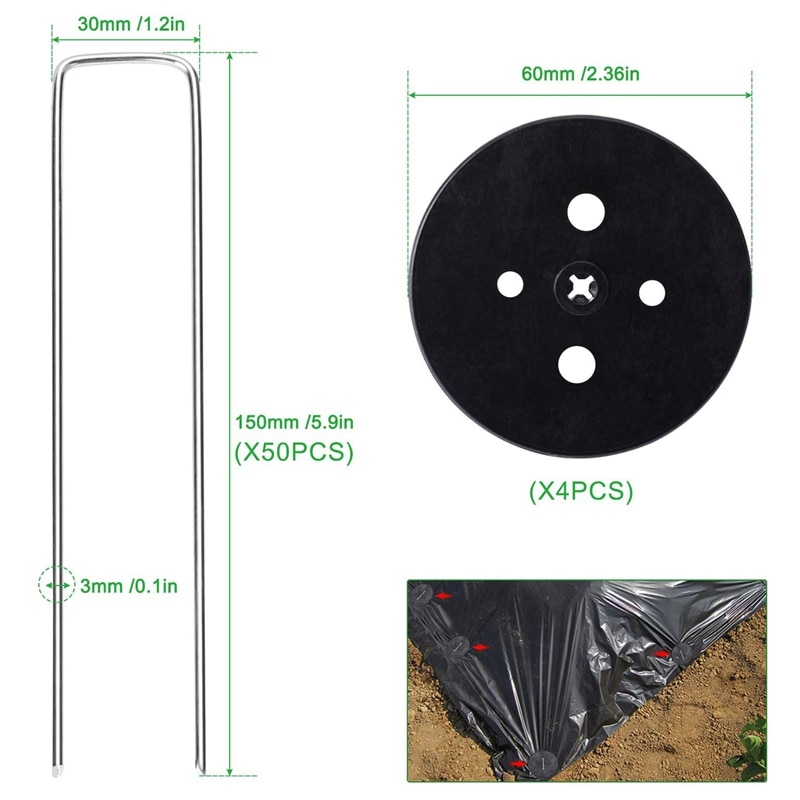 Ground Pegs,Garden Pegs Metal,Ground Pegs Garden,Garden Pegs for Netting, for Securing Fabric,Netting,Ground Sheets