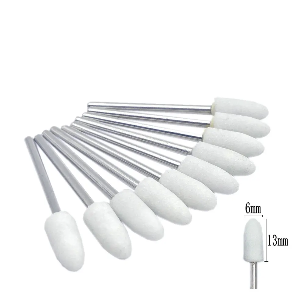 10pcs/set Dental Stone Grinder Polisher Burs 2.35mm Shank For Contouring Shaping Porcelain Dental Rotary Stone Polisher