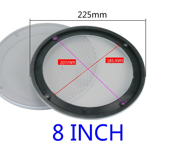 GHXAMP 5 zoll 6,5 zoll 8 zoll Subwoofer Auto Lautsprecher Grill Mesh Auto Lautsprecher Dekorative Schutzhülle ABS Hohe- ende Weiß: 8inch