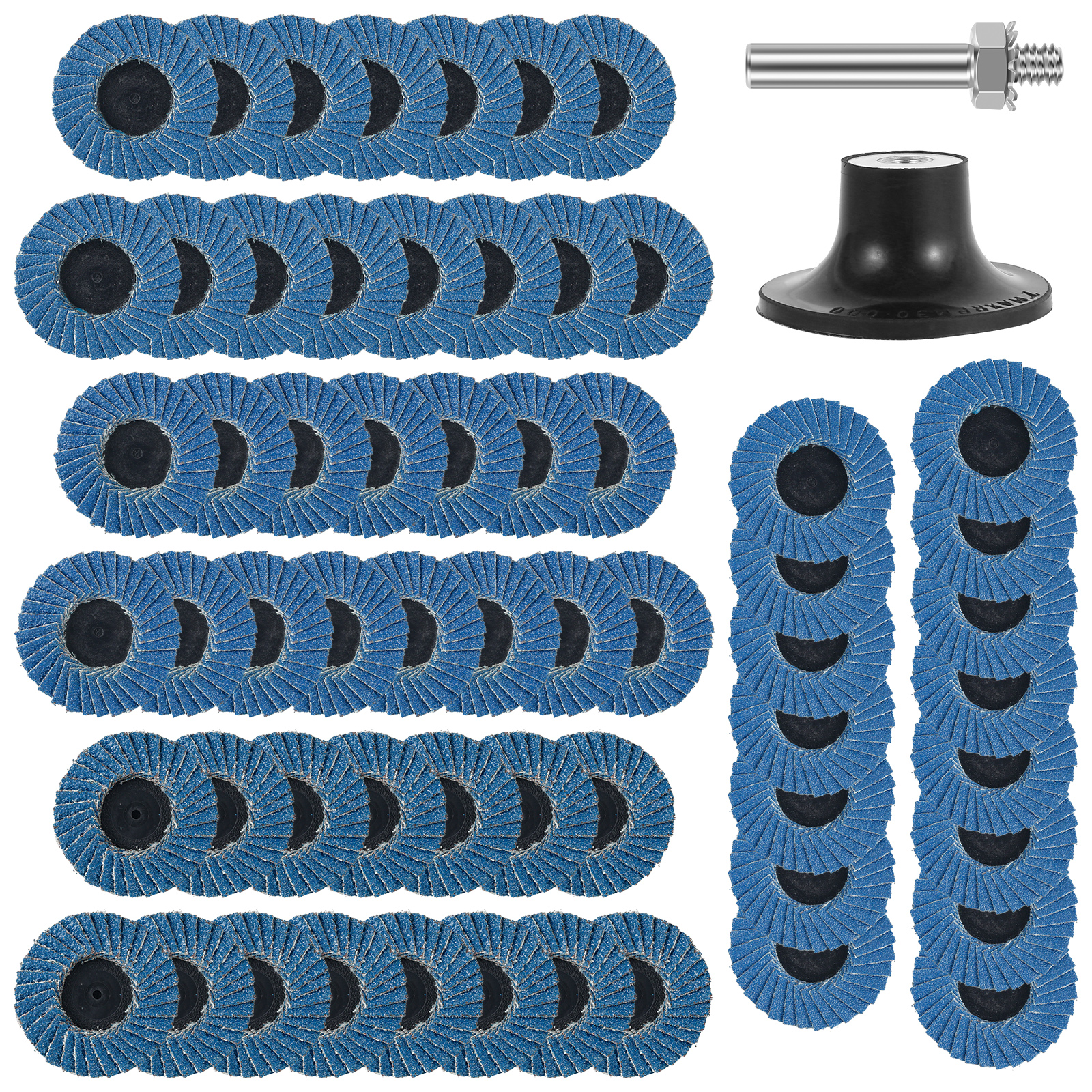 60 stk. mini-lamelskivesæt, 2 tommer aluminiumoxid-sliber, slibeskive med 1/4 tommer holder, klapslibeskive, rullelås, klapskive: Default Title