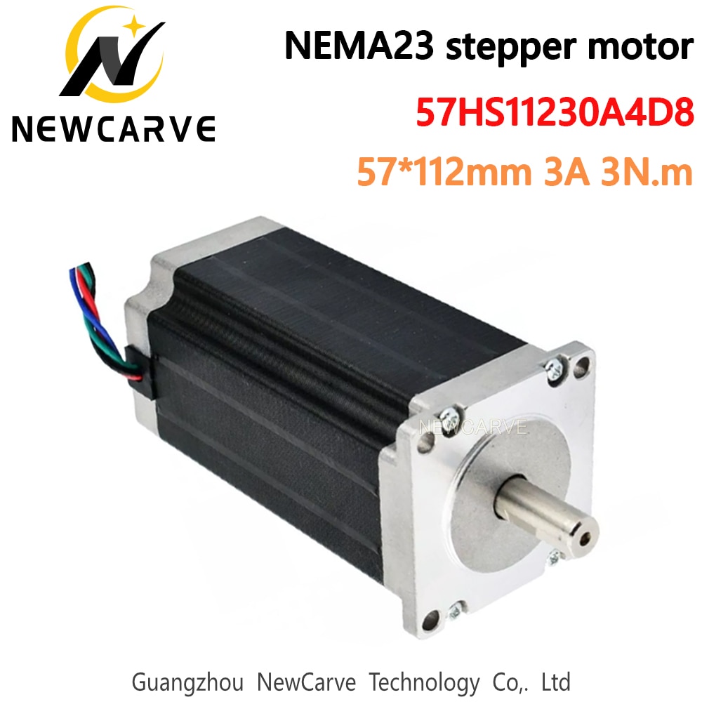 Moteur pas à pas nema 23 3A 3N.m 57x112mm, 4 fils 428Oz-in pour imprimante 3D pour gravure et fraisage CNC NEWCARVE