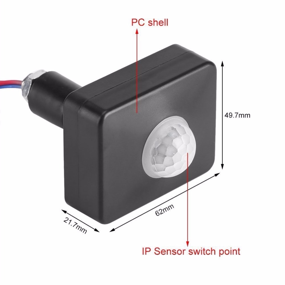 10-50W 90-265V Outdoor Security Mini PIR Human Body Motion Mini Sensor Detector Inductor Switch for Led Floodlight