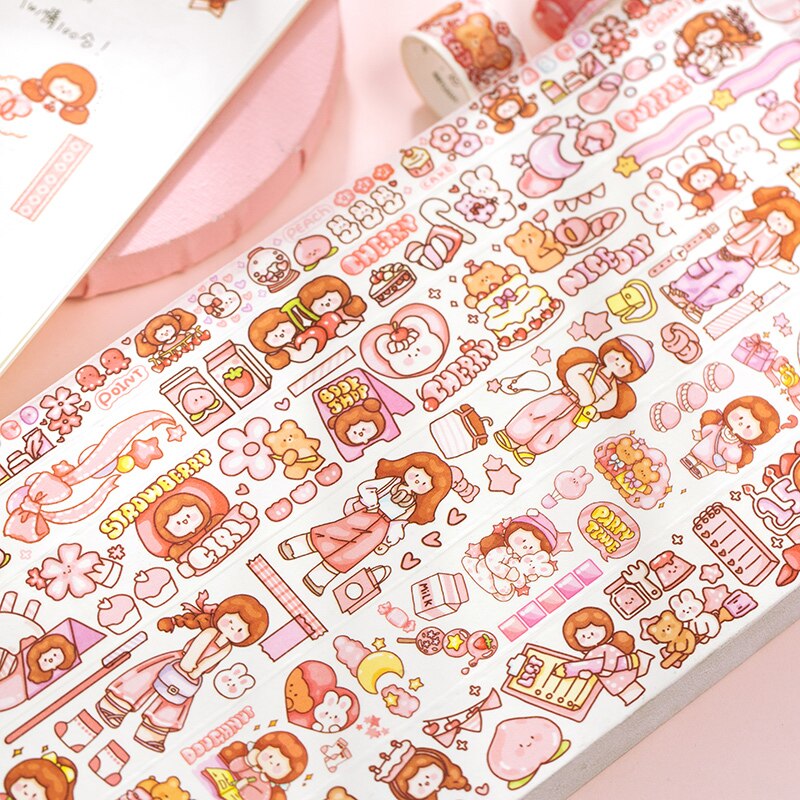 Cinta adhesiva decorativa para álbum de recortes, conjunto de cintas Washi de la serie de cuaderno, para manualidades, 20 unids/caja