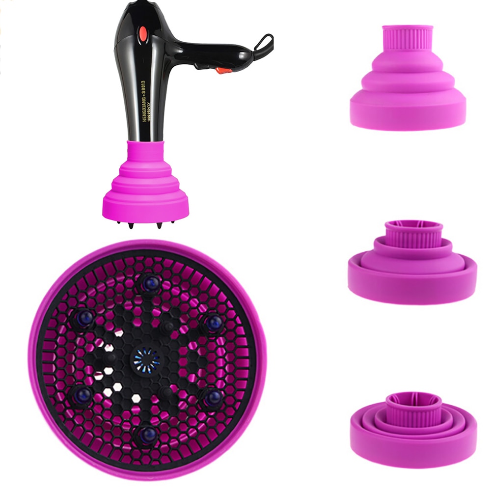 Silicone Universal Hair Diffuser Dryer Blower Hairdressing Salon Hair Curly Dryer Folding Diffuser Cover 4 Colors