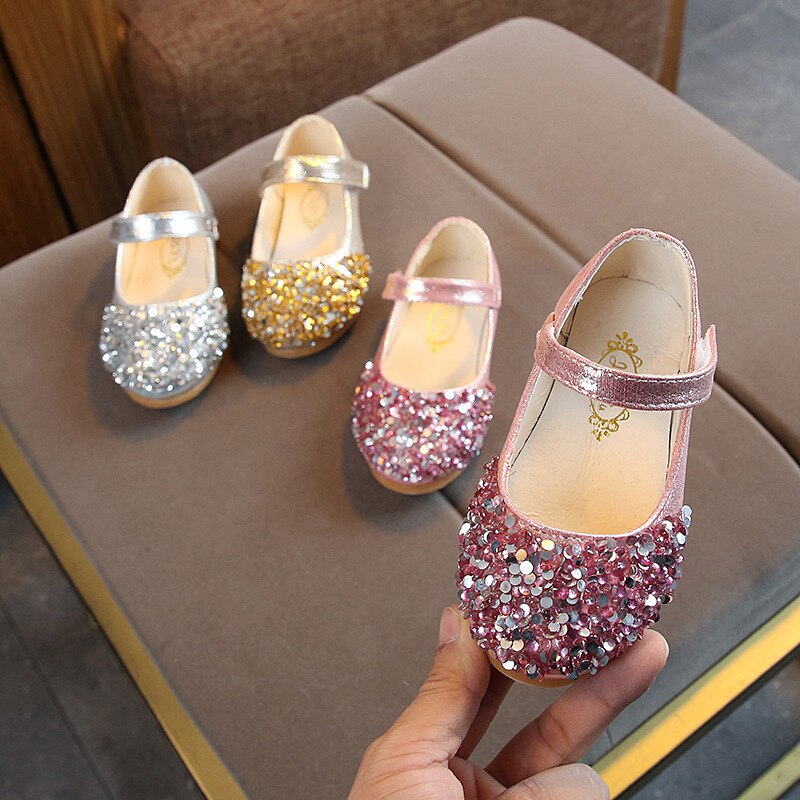 Lente & Herfst Kids Meisjes Schoenen Prinses Pailletten Kristal Schoenen Student Stage Shiny Dansschoenen Voor Meisjes Kinderen zapatos niña