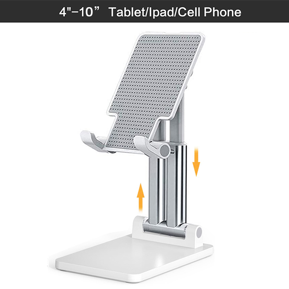 Desk Mobile Phone Holder Stand For iPhone iPad Xiaomi Metal Adjustable Desktop Tablet Holder Universal Table Cell Phone Stand: T7 white