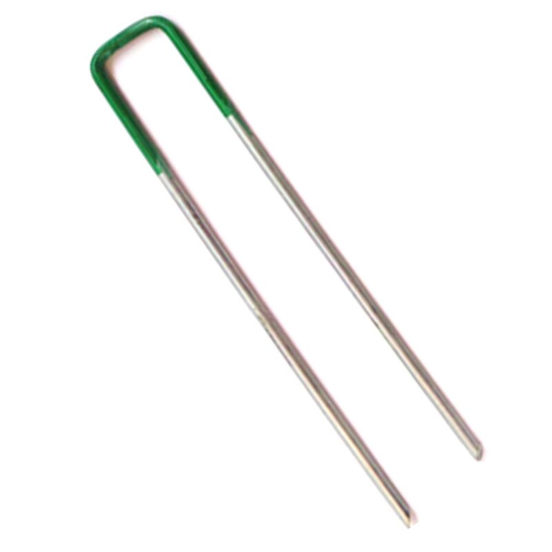 50PC Heavy Duty U-Shaped Garden Stakes Ground Grass Lawn Turf Galvanised Pegs Staples Fastening Nails Securing Pegs