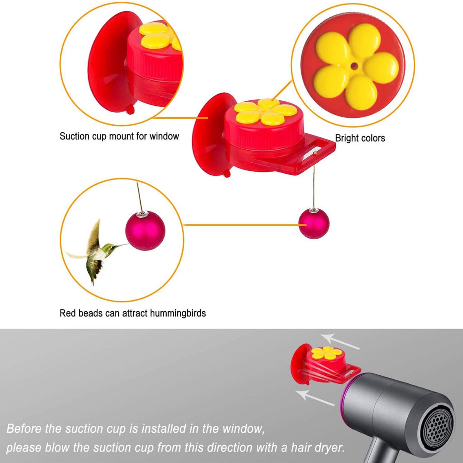 2/3/4pc Handheld Hummingbird Feeders With Suction Cup, Multifunctional Mini Feeder Straws For Pets Easy To Carry#P30
