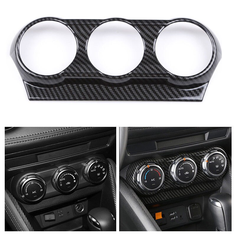 Carbon Fiber Interior Air Condition Outlet Panel Cover Trim for Mazda CX-3 CX3 -18: Default Title