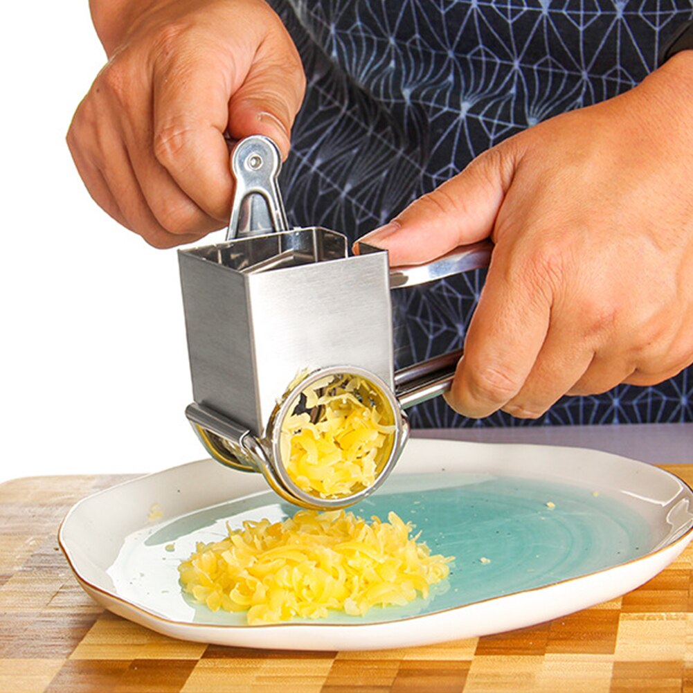 Detachable Slicer Stainless Steel Sharp Cylinder Hand Crank Labor Saving Cutter Home Kitchen Rotary Cheese Grater Easy Clean