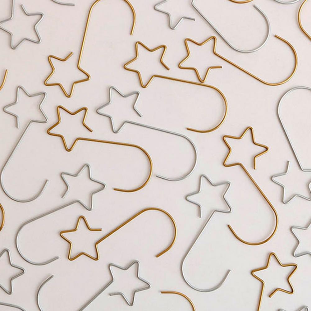 Crochet de suspension en forme de S, 20 pièces, crochet de suspension en métal pour arbre, motif étoile, pour couronne de noël, décoration d'arbre, pour la maison