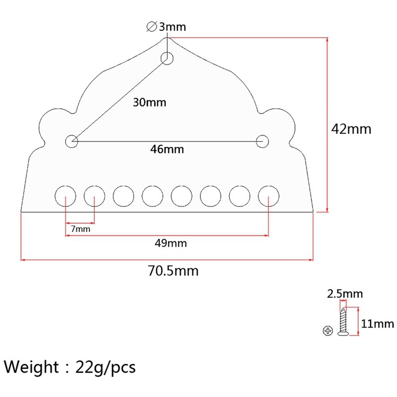 Mandolin Chrome Plated Metal 8 String Mandolin Guitar Tailpiece