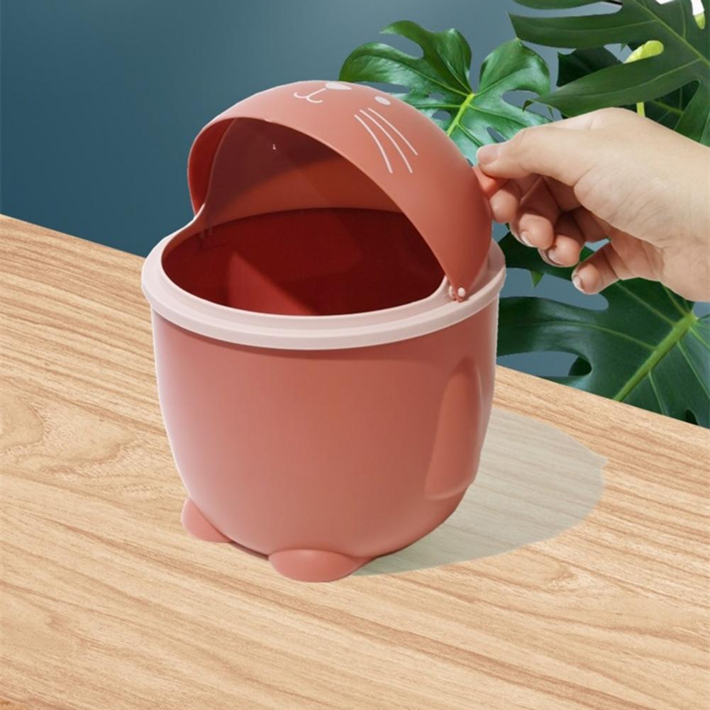 Practical Rubbish Bucket Cute Widely Use Trash Can Large Capacity Waste Container Desk Dustbin Garbage Bucket