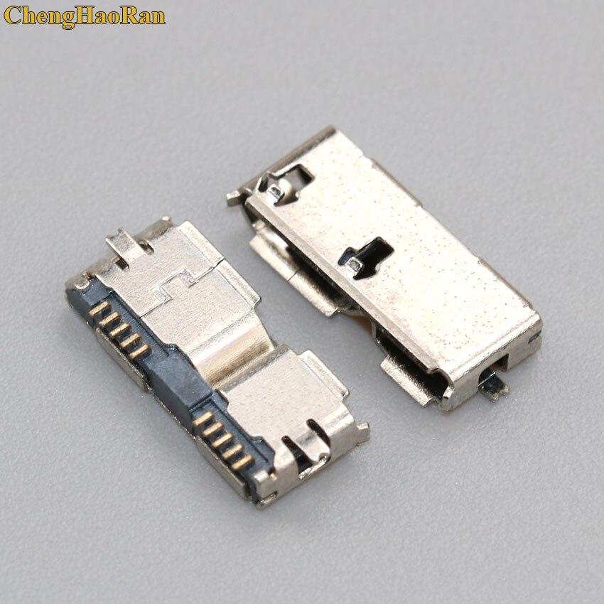 Chenghaoran 2 kpl micro usb 3.0 jack 10 pin naaras pistoke tail latausportti mobiili kovalevy liitäntä mikroliitin: No 2