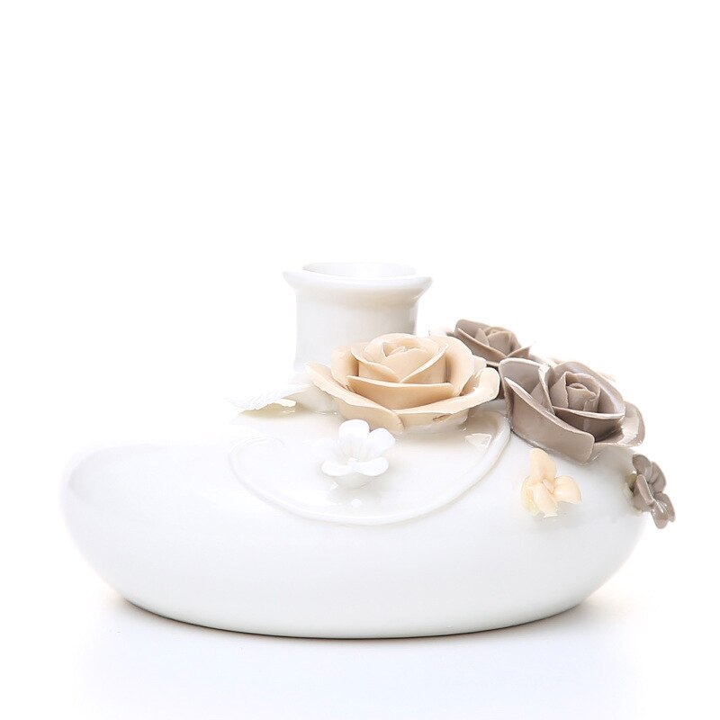 Handmade Art Collectibles Ceramic Flower Vases Small Porcelain Ornaments For Home Tabletop Kitchen Bathroom Vanity Decorations: Pink