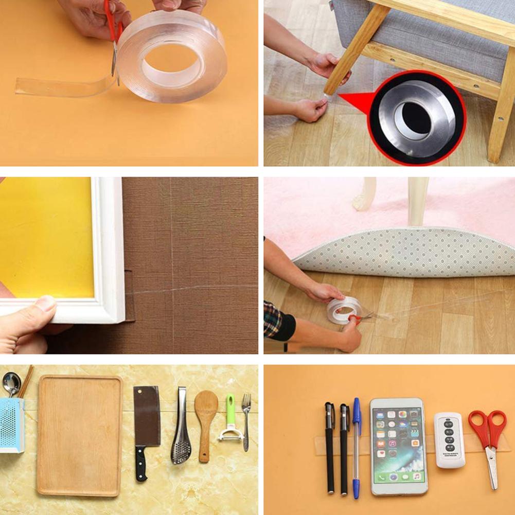 SALES! 2mm Multiuse Transparent Thick Washable Double-sided Adhesive Tape