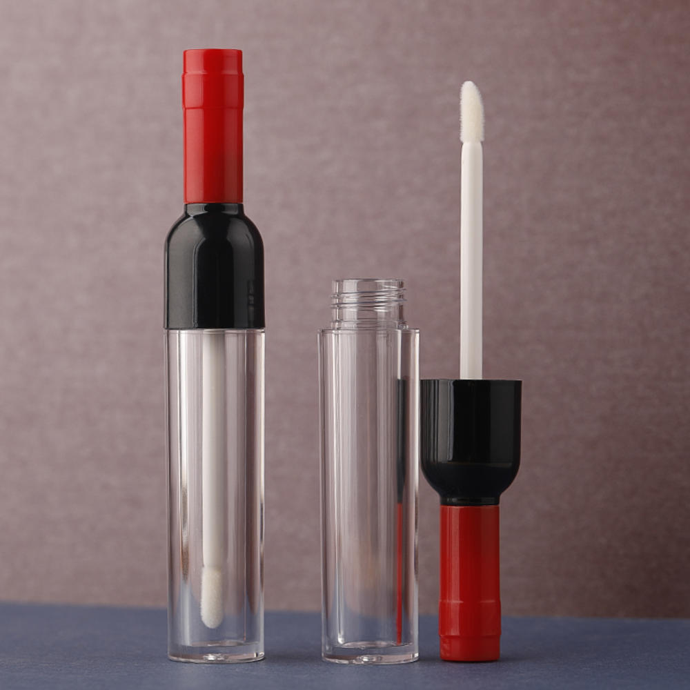 5-7ml Leere Wein Förmigen Lippe Glanz Rohr Lippenstift Rohre Silber/Gold/verrotten/Rosa Reffilable flasche Kosmetische Verpackung Container: rot