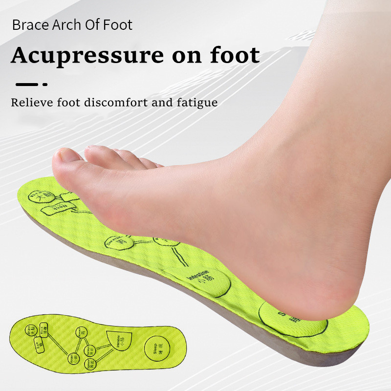 Palmilha de acupressão de pé masculino feminino macio respirável esportes almofada inserções absorvente de suor desodorante sola de sapato ortopédico