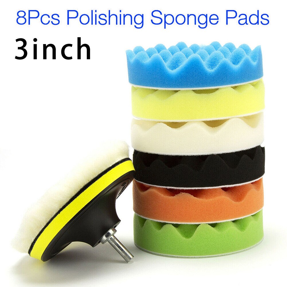 8 Stuks Set Buffing Pads Boor Spons Polijstschijf Spons