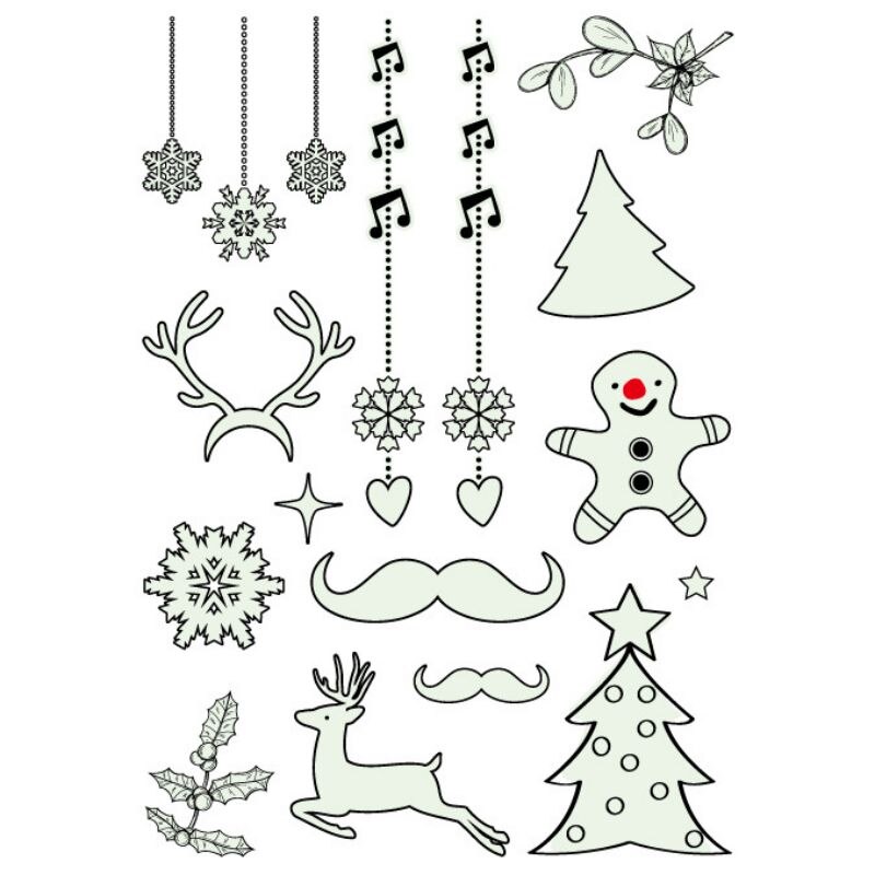 Julelysende midlertidige tatoveringsmærkater til festbørn vandtæt juledekorationer årindretning: -en