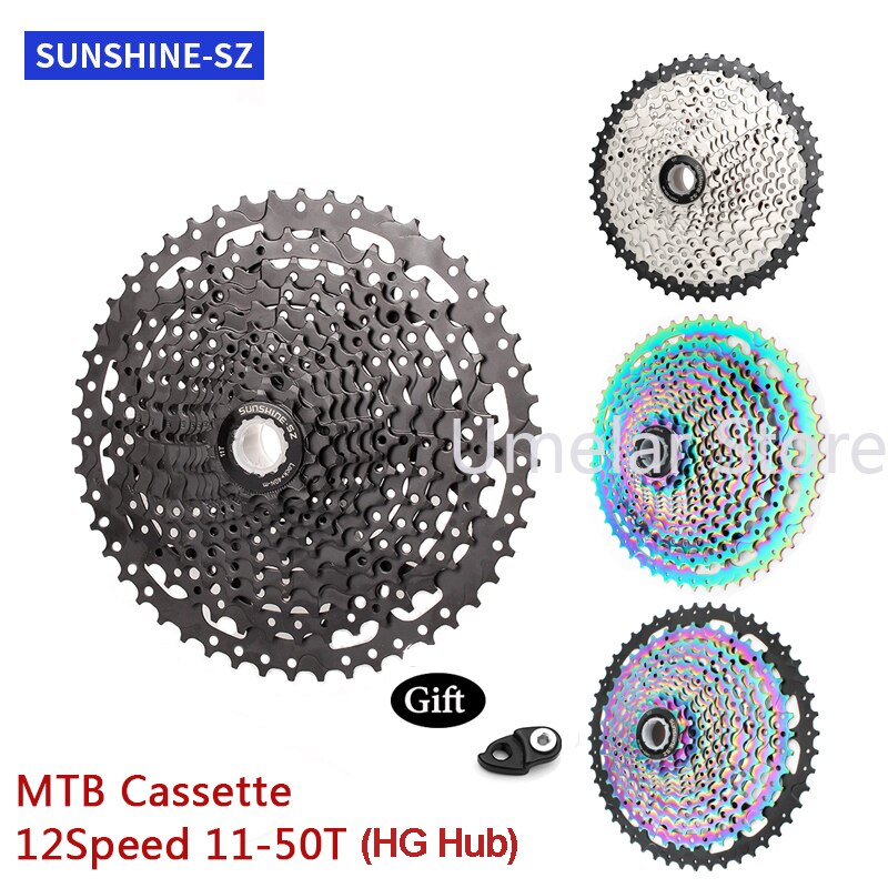 Sunshine 12 Speed 11-50T Mtb Cassette 12V Vrijloop Tandwiel Voor Sram Gx Eagle Sx/Nx/XX1 Shimano Deore M6100/M7100/M8100/Xtr