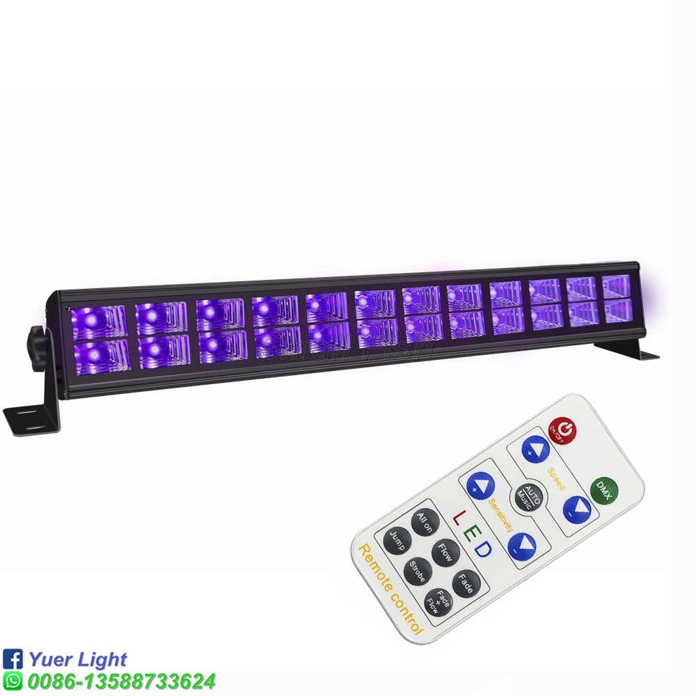 24X3W LED UV luz de pared Control remoto de la etapa de Control de luz de efecto Disco de Navidad DJ interior Luz de lavado para el Club Bar boda