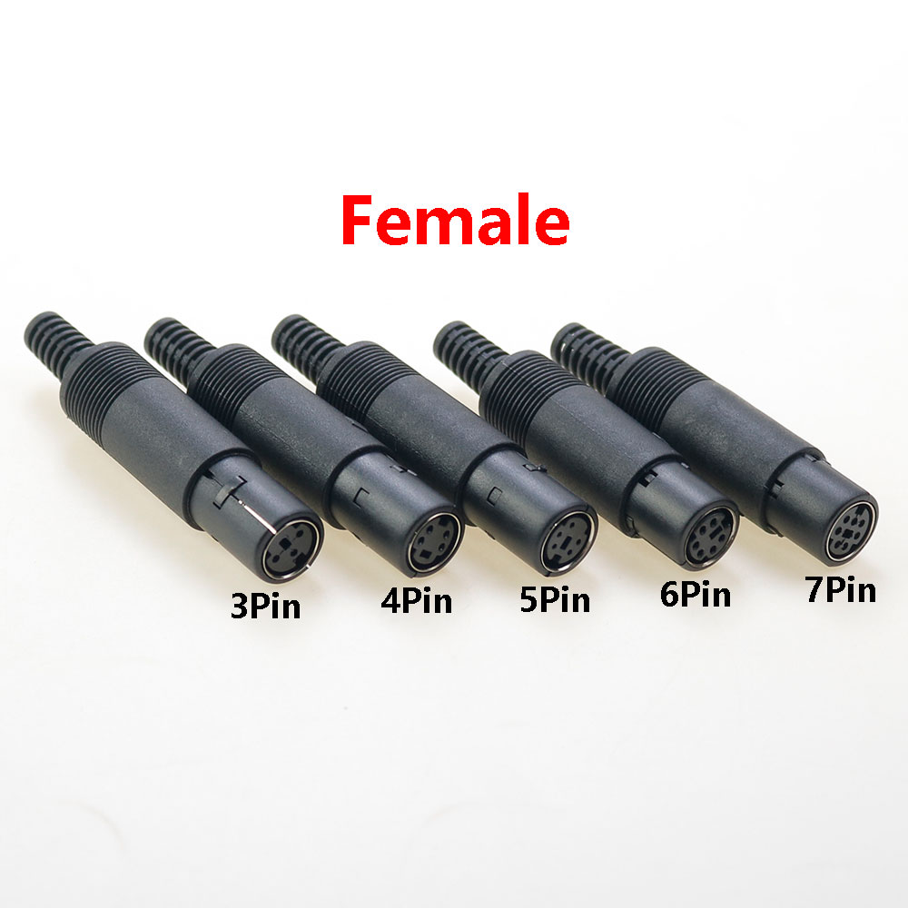 Mini enchufe DIN de 3/4/5/6/7 Pines, conector hembra de montaje para Cable de soldadura de 3 a 7 pines, Terminal S, PS2, 1 piezas