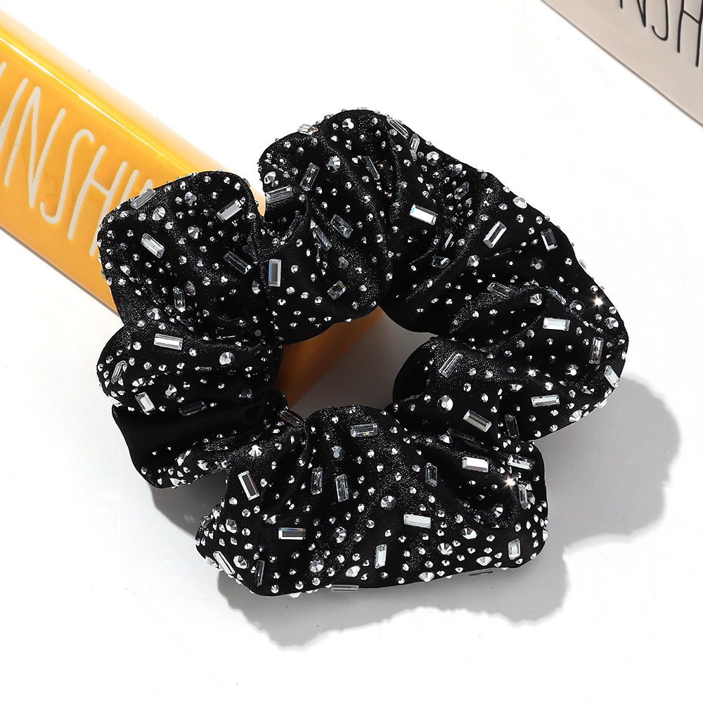 Luksusowe, szerokie opaski do włosów z kryształkami dla kobiet, błyszczące, elastyczne, duże, sznurkowe akcesoria do włosów dla kobiet: Złoto